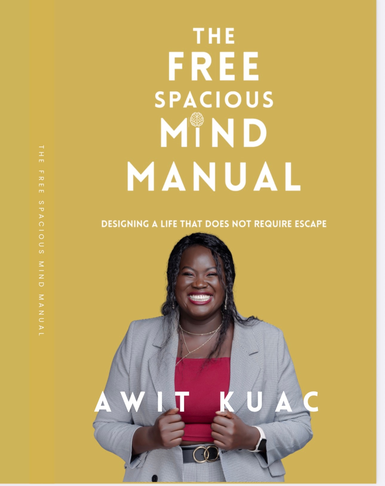 The Free Spacious Mind Manual cover, gold, with Awit Kuac